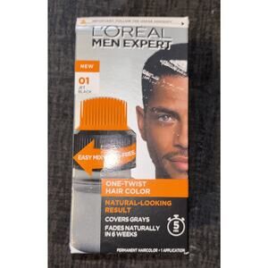 L'Oreal MEN EXPERT One Twist Permanent Hair Color 01 JET BLACK Covers Gray